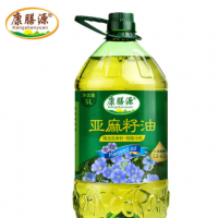 廠家直營 康膳源純亞麻籽油5升冷榨胡麻油 食用油大桶家用裝