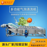 果蔬氣泡清洗機 水果蔬菜清洗設備 全自動大型商用連續(xù)葉類洗菜機