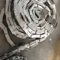 不銹鋼彎板鏈條大滾珠傳動(dòng)輸送滾子鏈條雙節(jié)距滾子輸送鏈