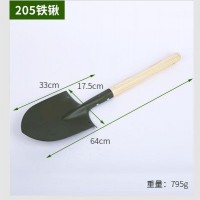 源頭廠家205鍬木柄鋸齒戰(zhàn)備鐵鍬花鏟戶外尖頭鋼鍬工兵鍬挖掘